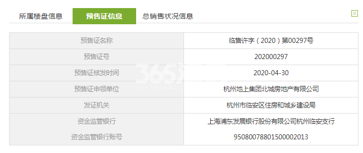 北樾府11#预售证信息