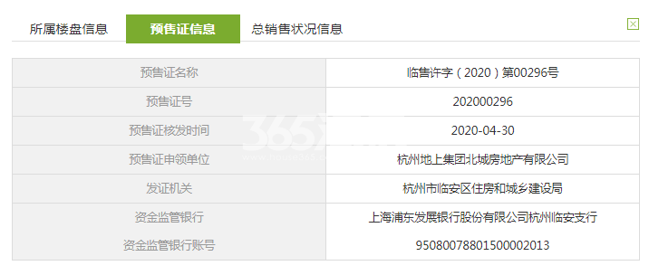 北樾府13#预售证信息