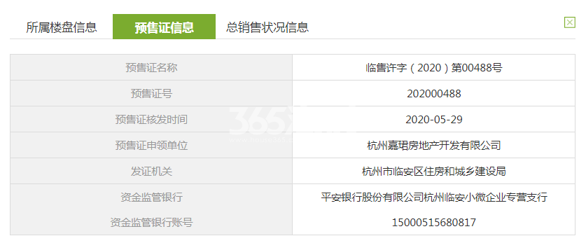 雅境公寓公寓10#预售证信息