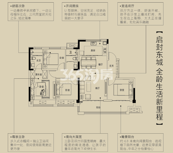 金鹏珑璟台122.63平米户型图