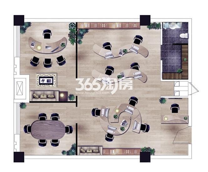 绿地缤纷广场项目60㎡办公户型图