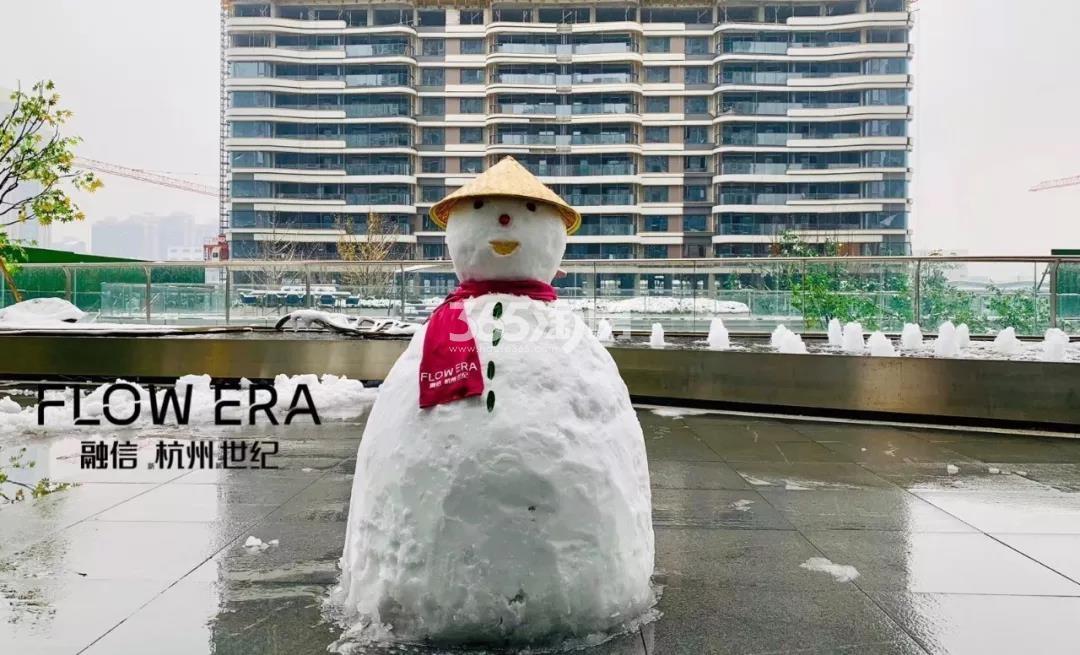 融信杭州世纪2018年12月雪景图