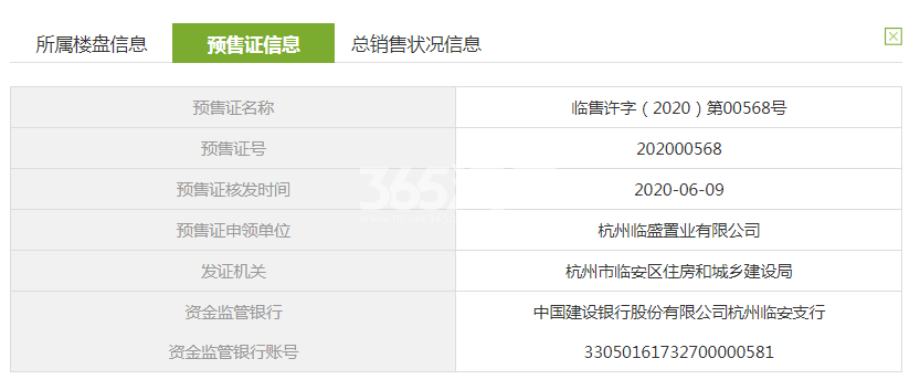 吴越府29#预售证信息