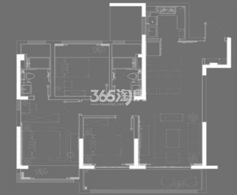 美的·云筑115㎡户型图