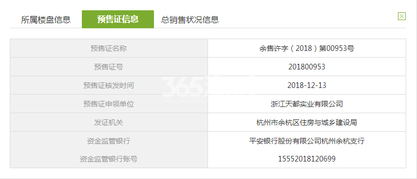 天都城沁源公寓5-8号楼预售证