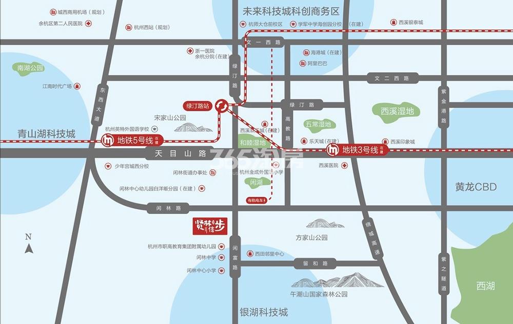 金辉贤林信步交通图