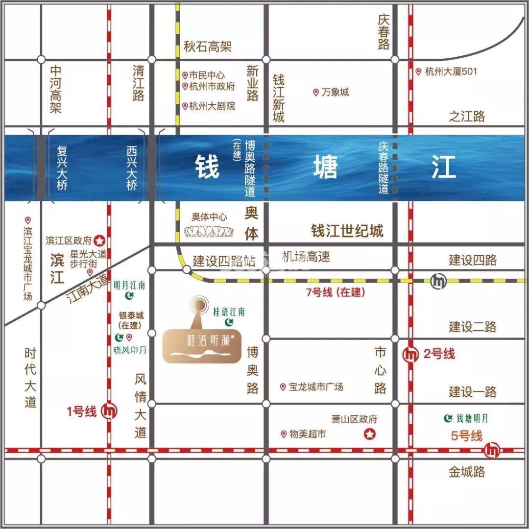 绿城桂语听澜轩交通图