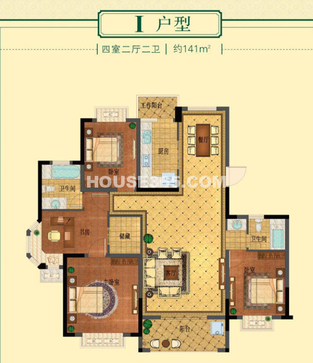 丁桥颐景园户型图I户型
