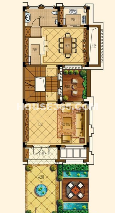 顺发堤香230㎡户型一层