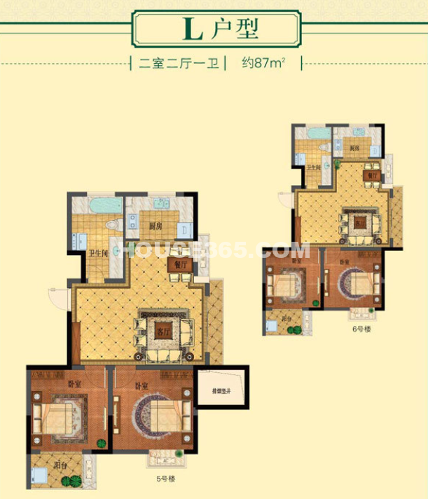 丁桥颐景园户型图L户型