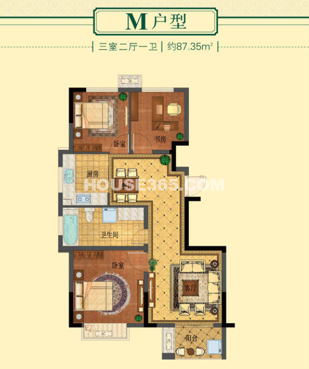 丁桥颐景园户型图M户型