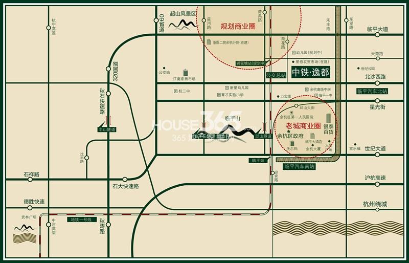 中铁逸都交通图