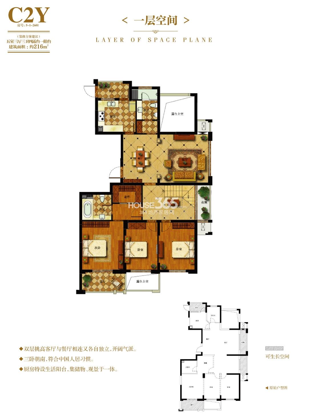 C2Y跃层户型图 一层