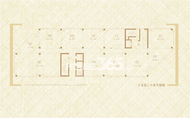 大众大厦15-20层平面图