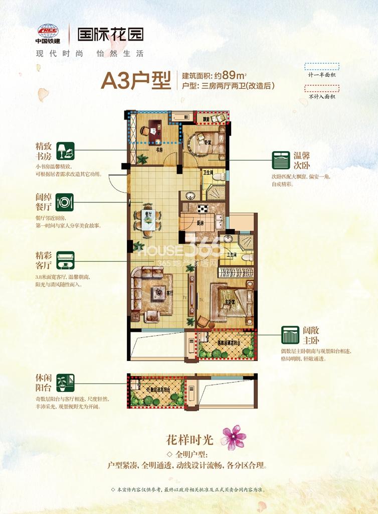 中国铁建国际花园A3户型图