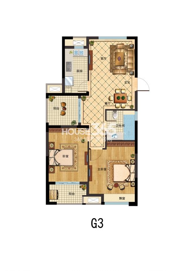 保亿风景晨园G3户型89方
