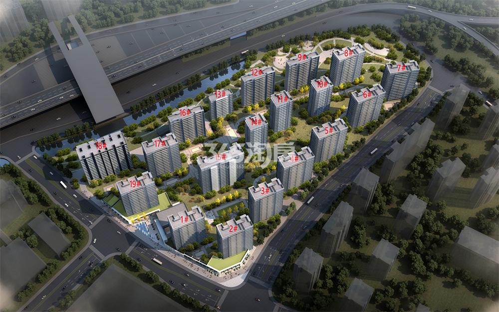 归锦府楼栋标记鸟瞰图