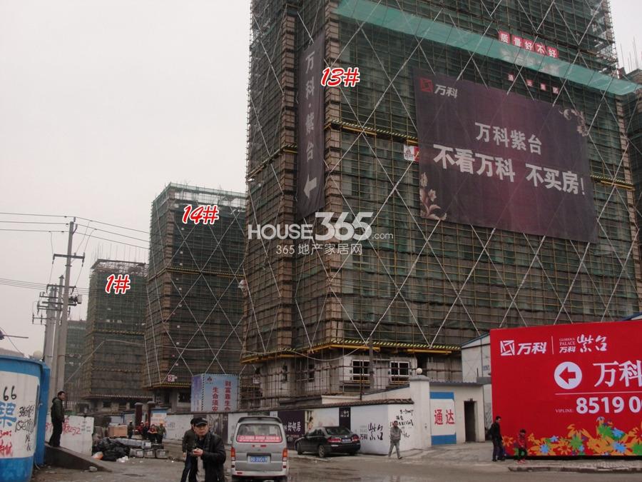 万科紫台1、13、14号楼施工实景图 2014.2.26摄 