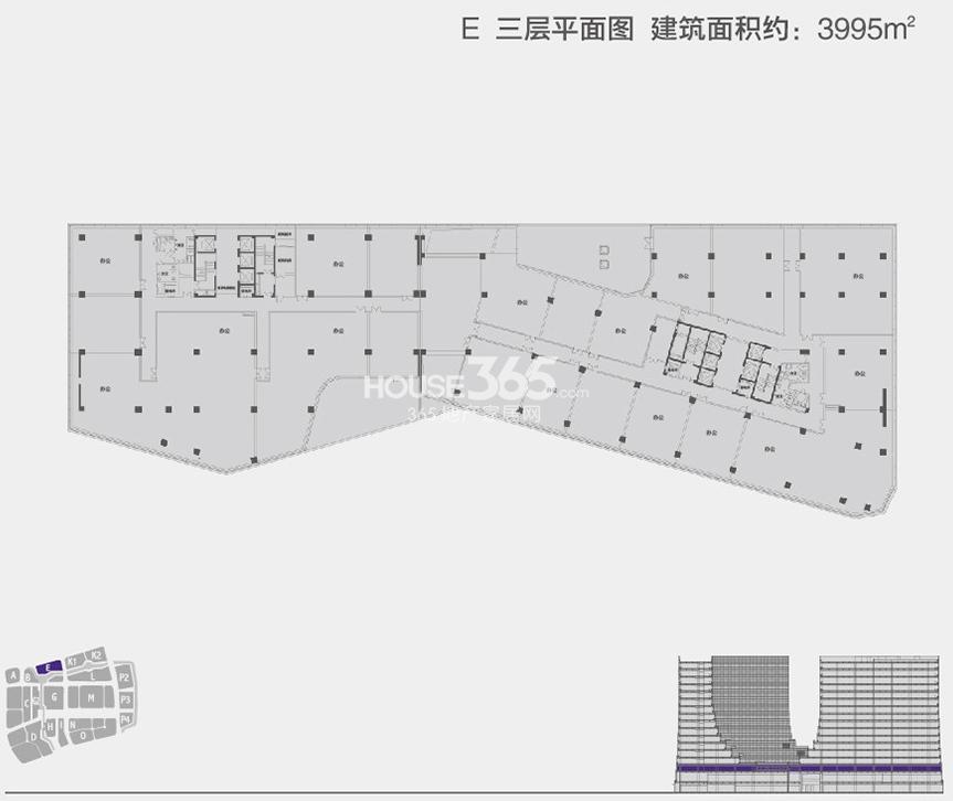 杭州新天地E三层平面图 3995㎡