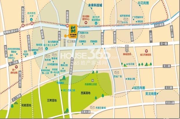 盛奥西溪铭座交通图