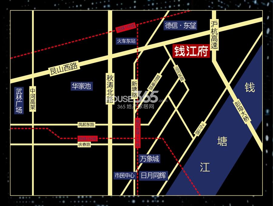 德信大家钱江府区位图