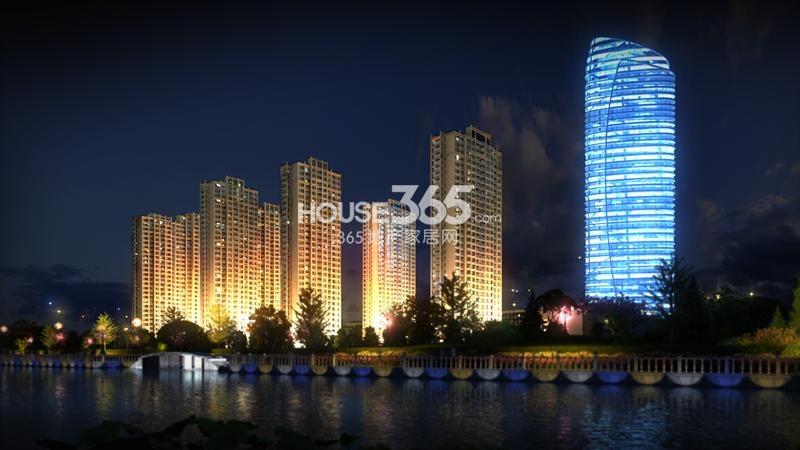 上亿彩虹郡夜景效果图