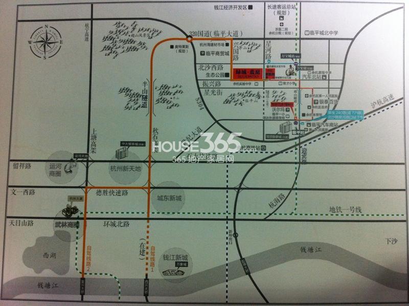 绿城蓝庭整体区位图