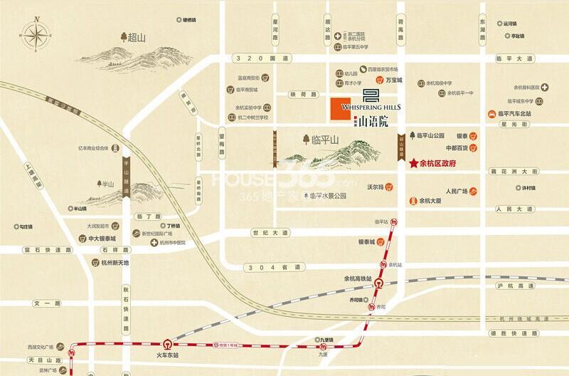 新城山语院交通图