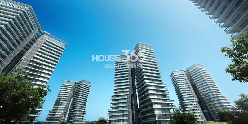 绿城之江1号西区仰视效果图