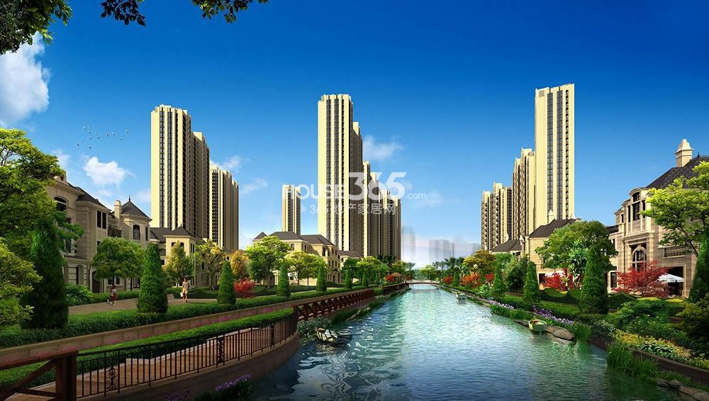 金都夏宫荷苑沿河透视效果图