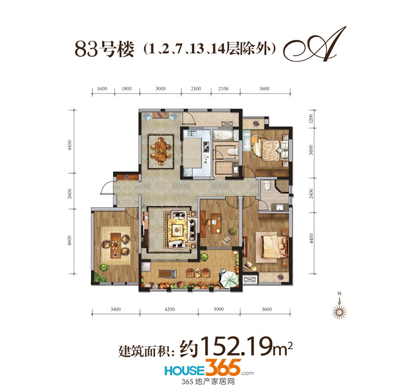 大溪地六期83#楼(1、2、7、13、14层除外)户型图