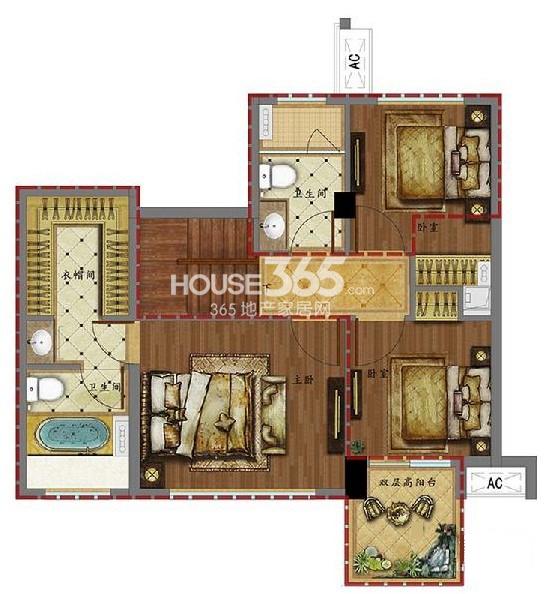 金地德圣中心87方户型图二层
