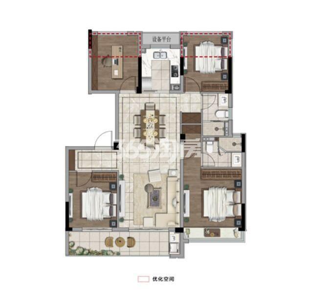 镜鉴未来府低密度多层B3户型120方户型图