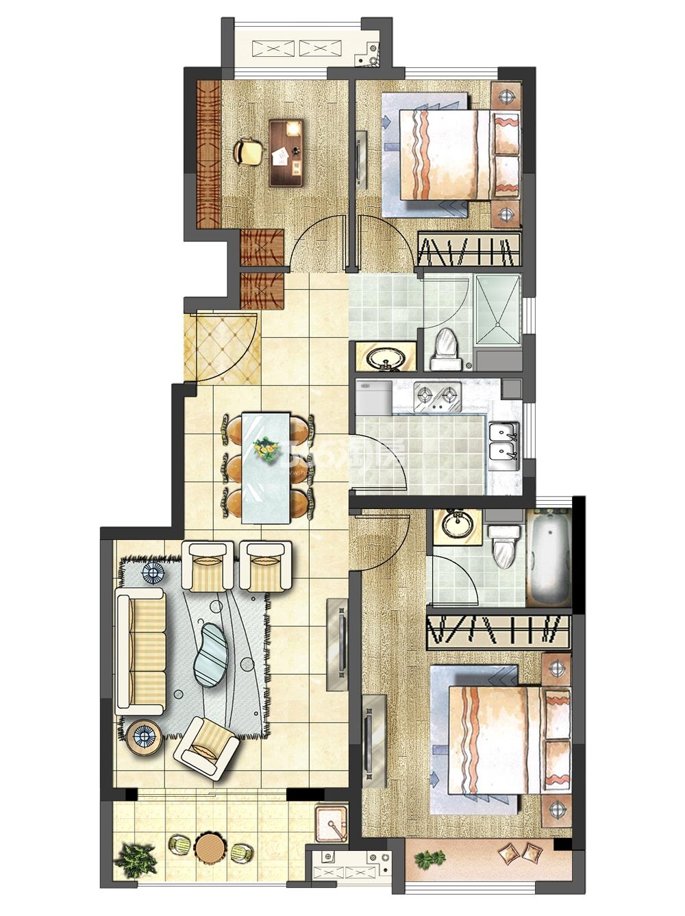 龙沁城loft公寓|户型图_杭州龙沁城_杭州365淘房