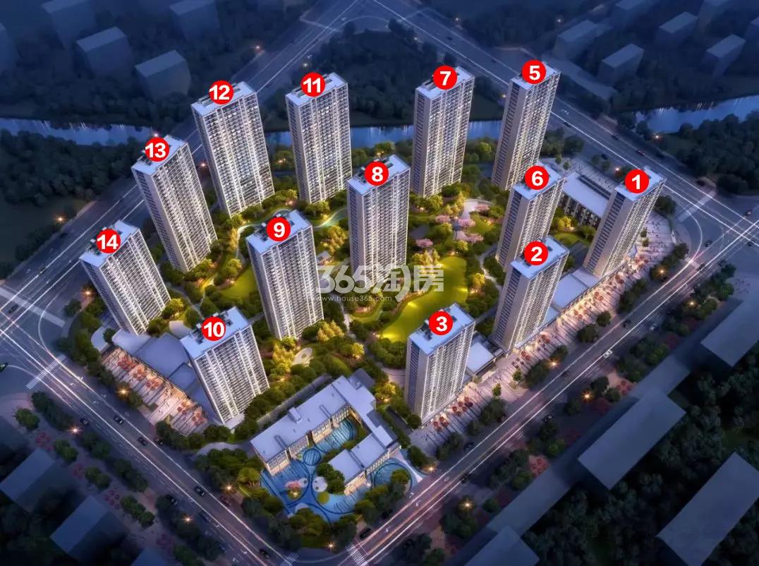 金茂万科新都会鸟瞰图（带楼栋号）