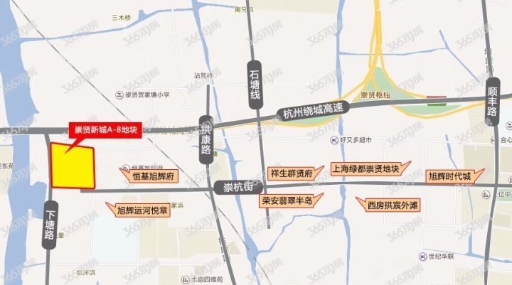 2017年10月祥生崇贤地块区位图
