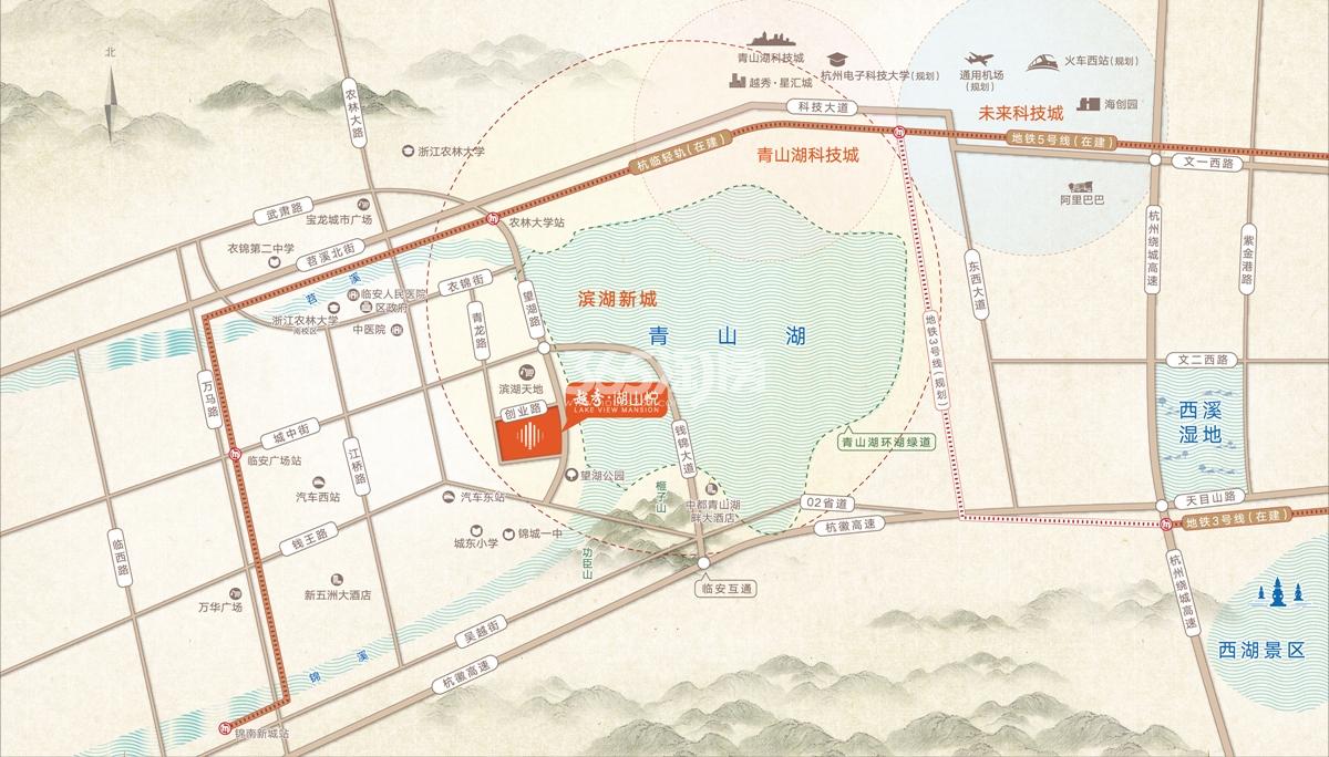 越秀湖山悦区域交通图