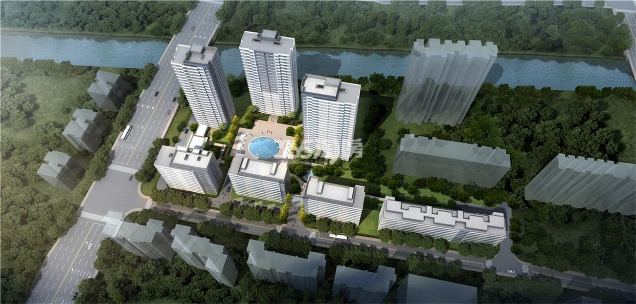 中铁建滨江古翠蓝庭鸟瞰图