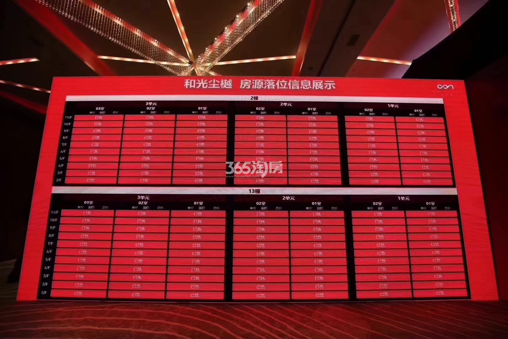 2019.5.27晚和光尘樾轩2、13号楼销控表
