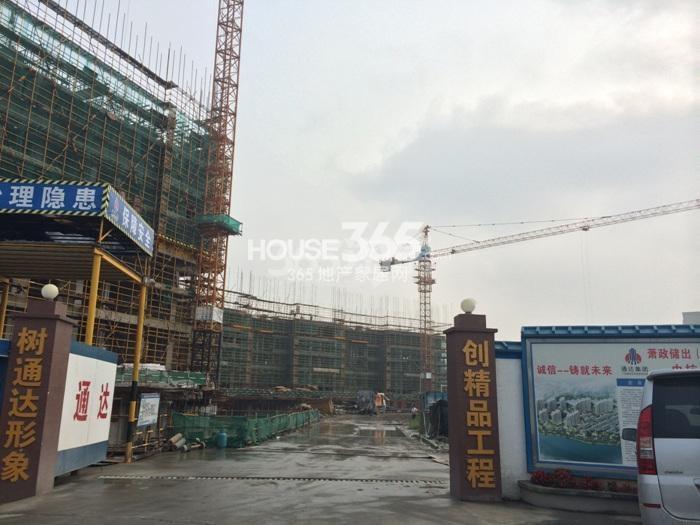 滨江东方海岸施工大门实景图 2015年8月摄