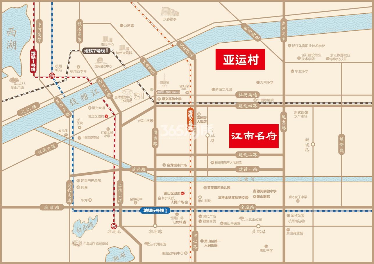 滨江江南名府交通图