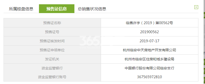中天珺府五期100#销售证照