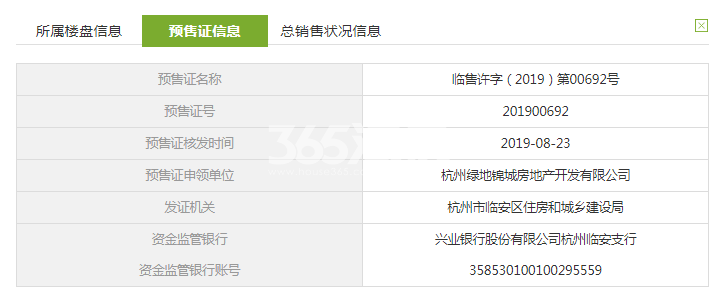 柏澜晶舍6#预售证信息