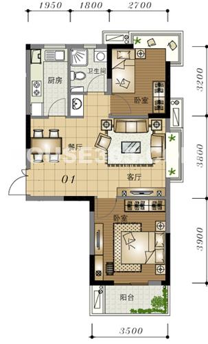 7幢1单元5-26层01室89㎡