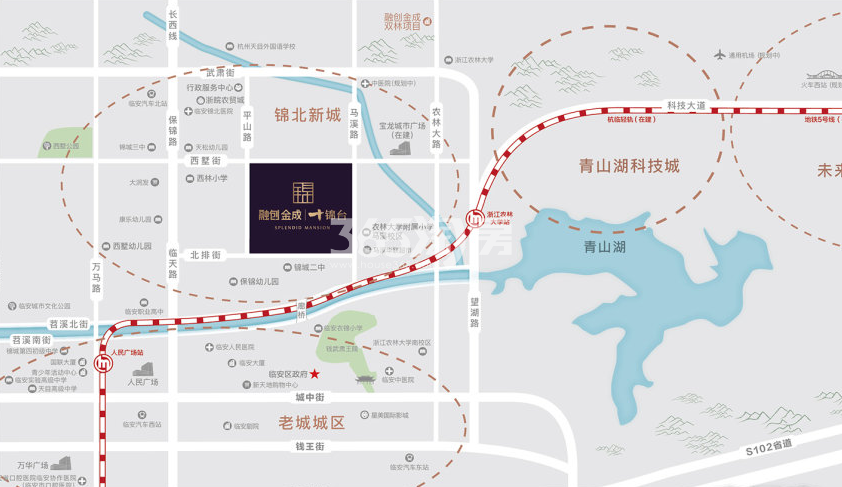 融创金成十锦台交通图