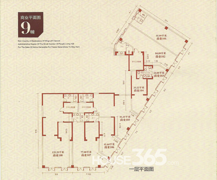 融侨天骏9#楼单层商铺户型图