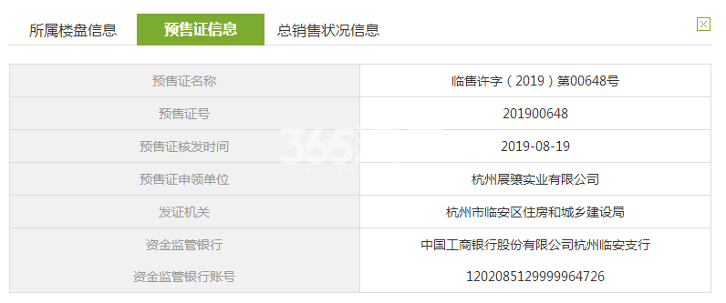 蔚宸悦城20#预售证信息