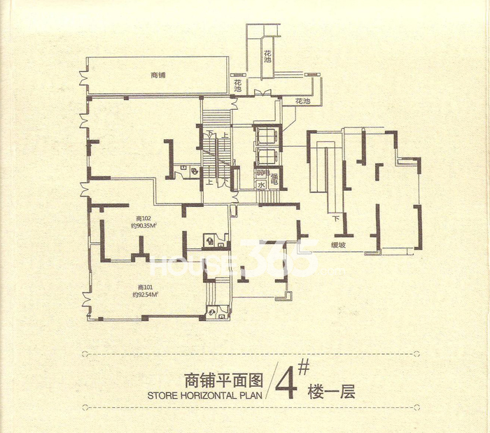 融侨观邸4#楼一层平面图