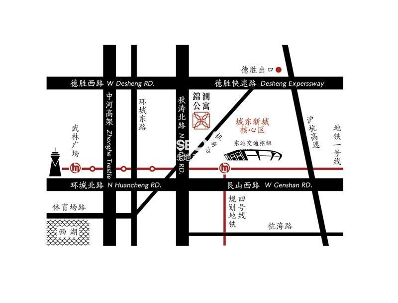 浙能广宇锦润公寓交通图