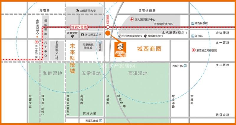 豪波西溪润景交通图